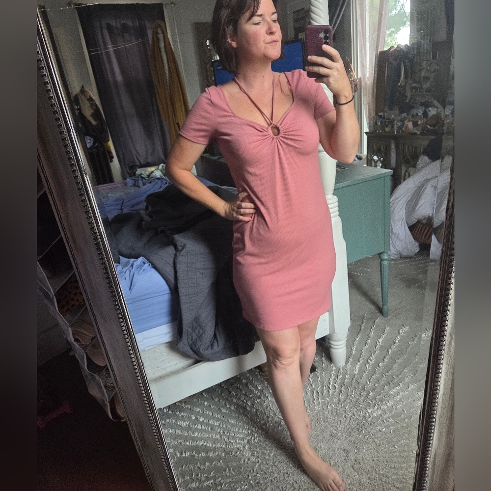 Good Luck Gem Pink Midi Dress